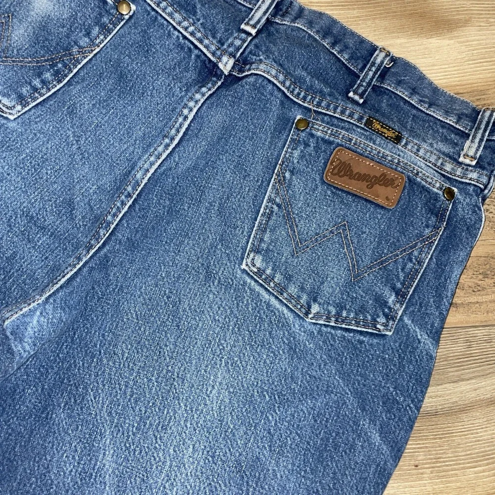 Vintage Wrangler 36MWZ Pro Rodeo Slim Fit Blue Denim‎ Natural Jeans Men's 38X30